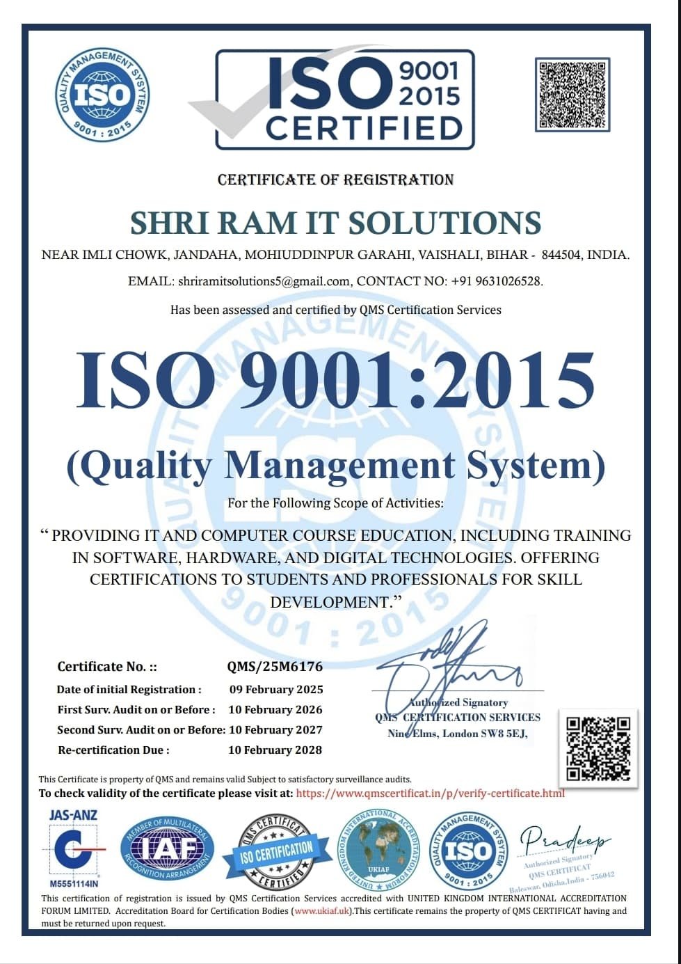 ISO Certificate